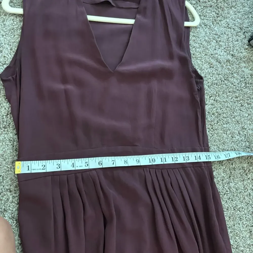 & Other Stories 100% Silk Burgandy Maxi Dress Sz 8 Wedding Guest Formal
